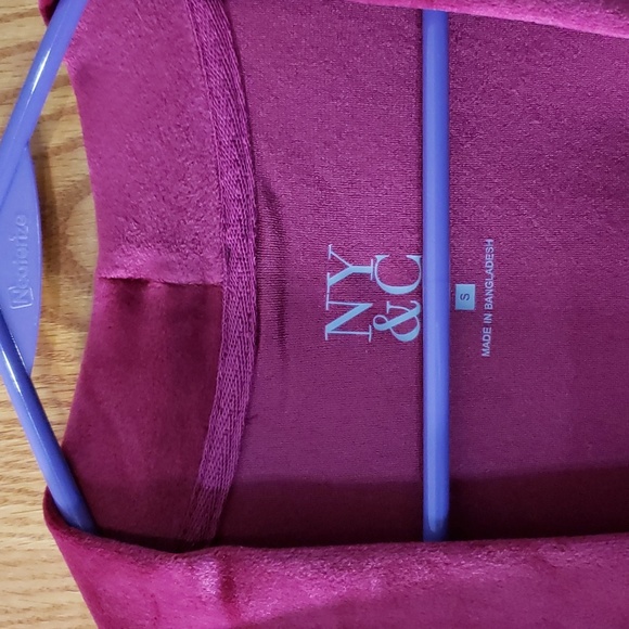 NWT NY&Company Velour Duster Jacket in Wild Berries. Sz Small.  Magenta. - Picture 8 of 10